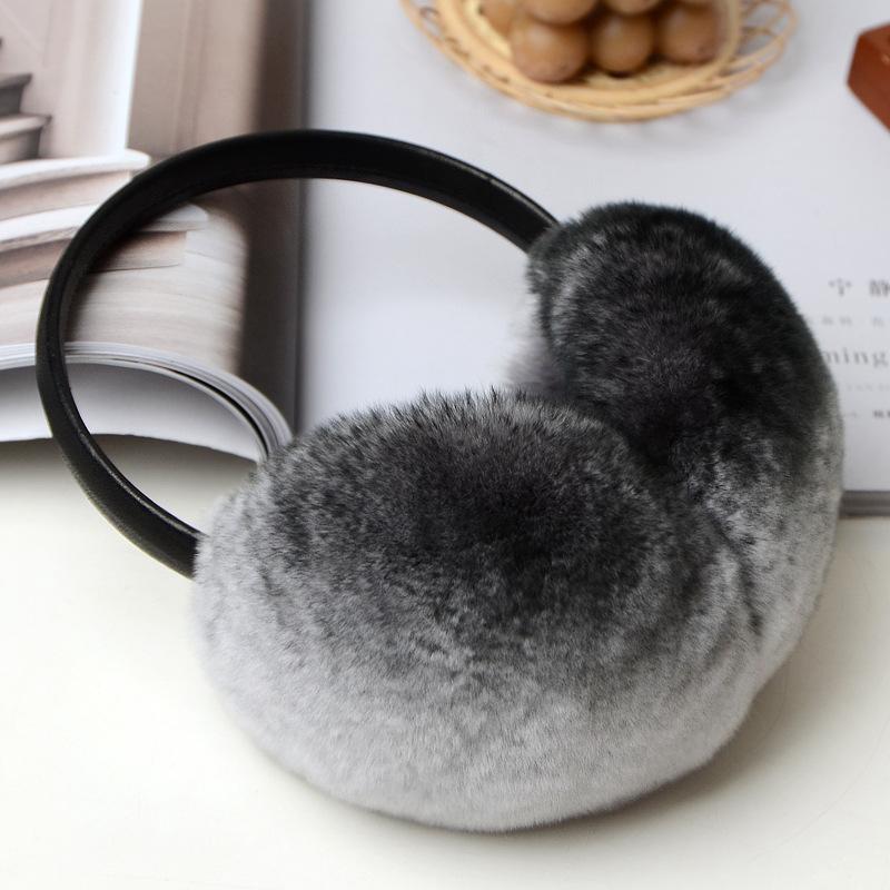 Women's Winter Plush Oversized Ear Muffs Heat-Transfer Printed New Popular Cute Rabbit Fur for Girls Warm and Stylish