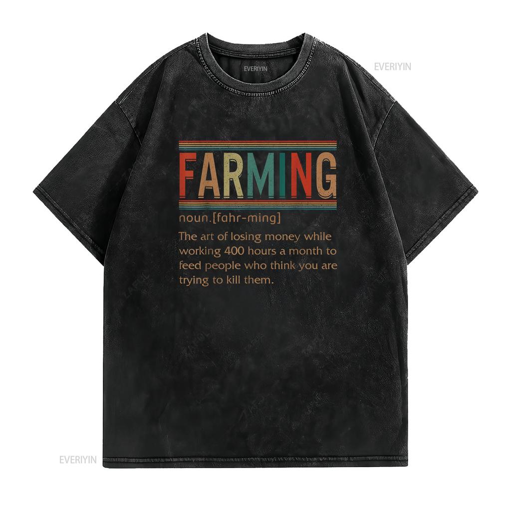 Farming Noun Definition Funny Farmer Farm Lover S T Shirt Vintage Washed Soft Designer Clothes Unisex Homme