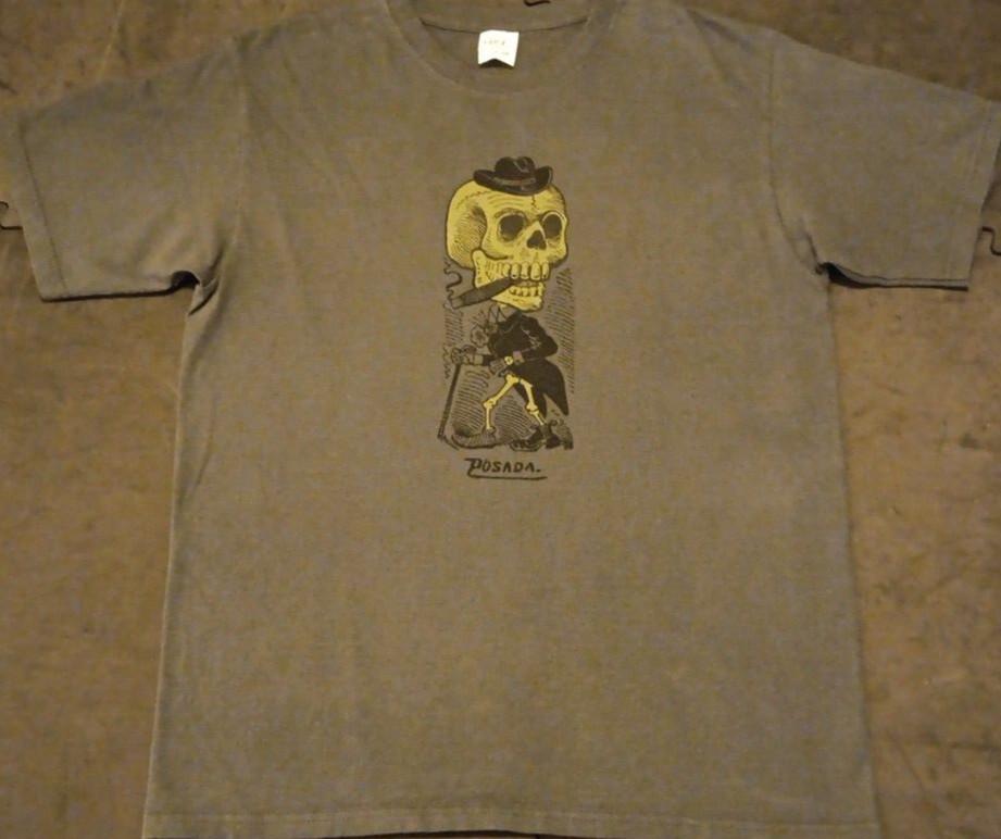 NWT M Jose Guadalupe Posada Smoking Gentleman Skeleton Graphic Collector T Shirt S