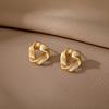 European American High-End Gold Geometric Earrings for Women Large Ring Ear Jewelry Alloy Buckle Cold Wind Ear Rings