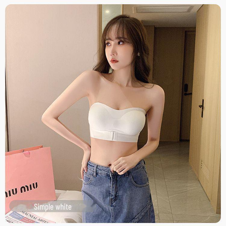 Strapless, Padded, Gathered Bra for Enhanced Chest Shape
