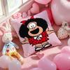 M-Mafalda Cartoon Cushion Cover Pattern Printed Pillowcase for Living Room Sofa Cushion Cover & Bedroom Decor