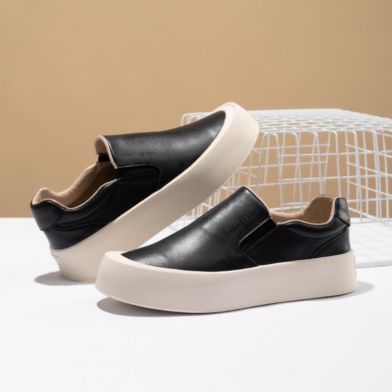 2025 Direct Supply Loafers Men's Leather Spring and Autumn One-pedal Retro Men's Shoes Versatile Thick-soled Non-slip Lazy Shoes