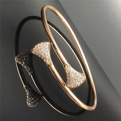 Purple Gold Color Gold Fashion Personality Temperament Exquisite Rose Gold Plated Shiny Diamond Inlaid Small Skirt Bracelet