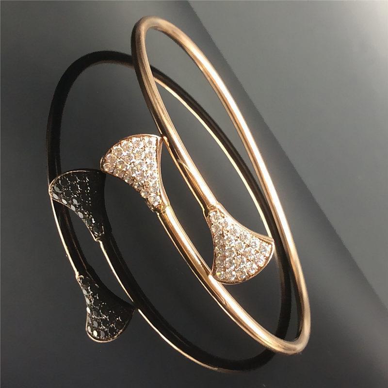 Purple Gold Color Gold Fashion Personality Temperament Exquisite Rose Gold Plated Shiny Diamond Inlaid Small Skirt Bracelet