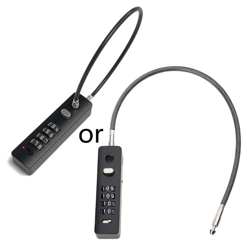 Bike Motorcycle Saddle Lock Portable Helmet Lock Bike Wire Rope Steel Cable Code Lock for Travel Luggage High Security