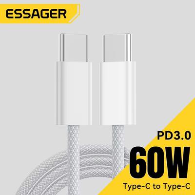 Essager 60W USB Typ C zu Typ C Kabel Für Iphone 16 15Pro Xiaomi Huawei Schnelle Lade USB C Kabel für Xiaomi Samsung Schnelle Kabel