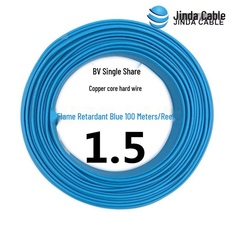 Jinda 2.5mm² Copper Core Wire: 4/1 Square Millimeter, Flame Retardant, BV Single Core for Home Décor