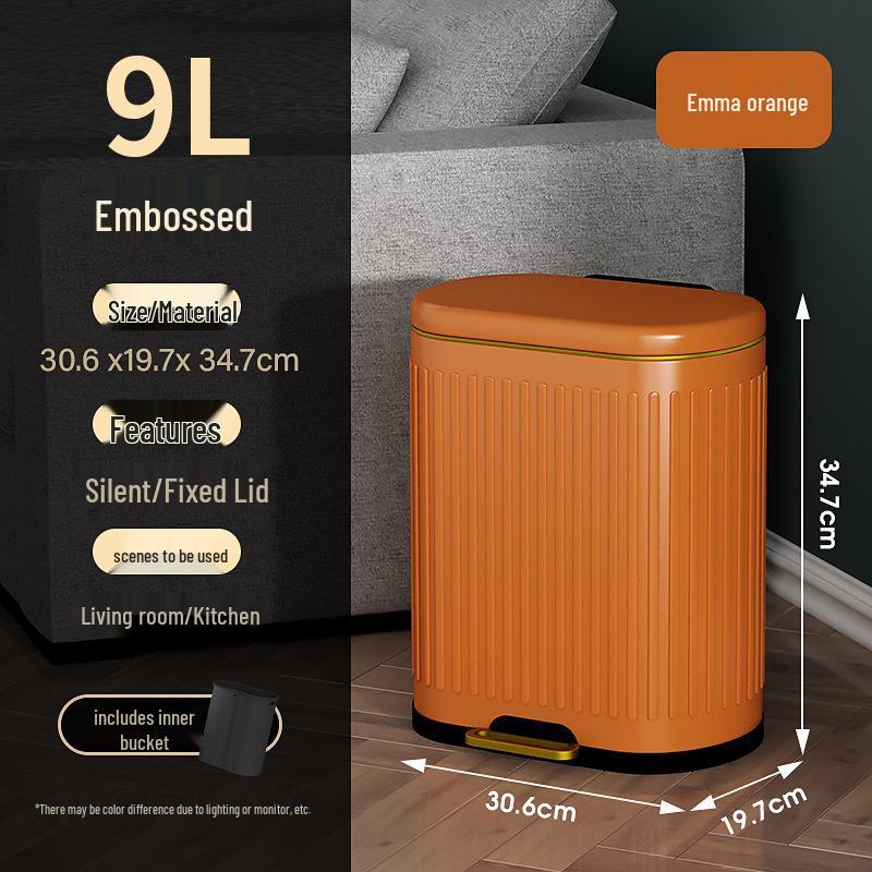 Stainless Steel Soft-Close Foot-Operated Trash Can for Kitchen, Living Room, and Bathroom