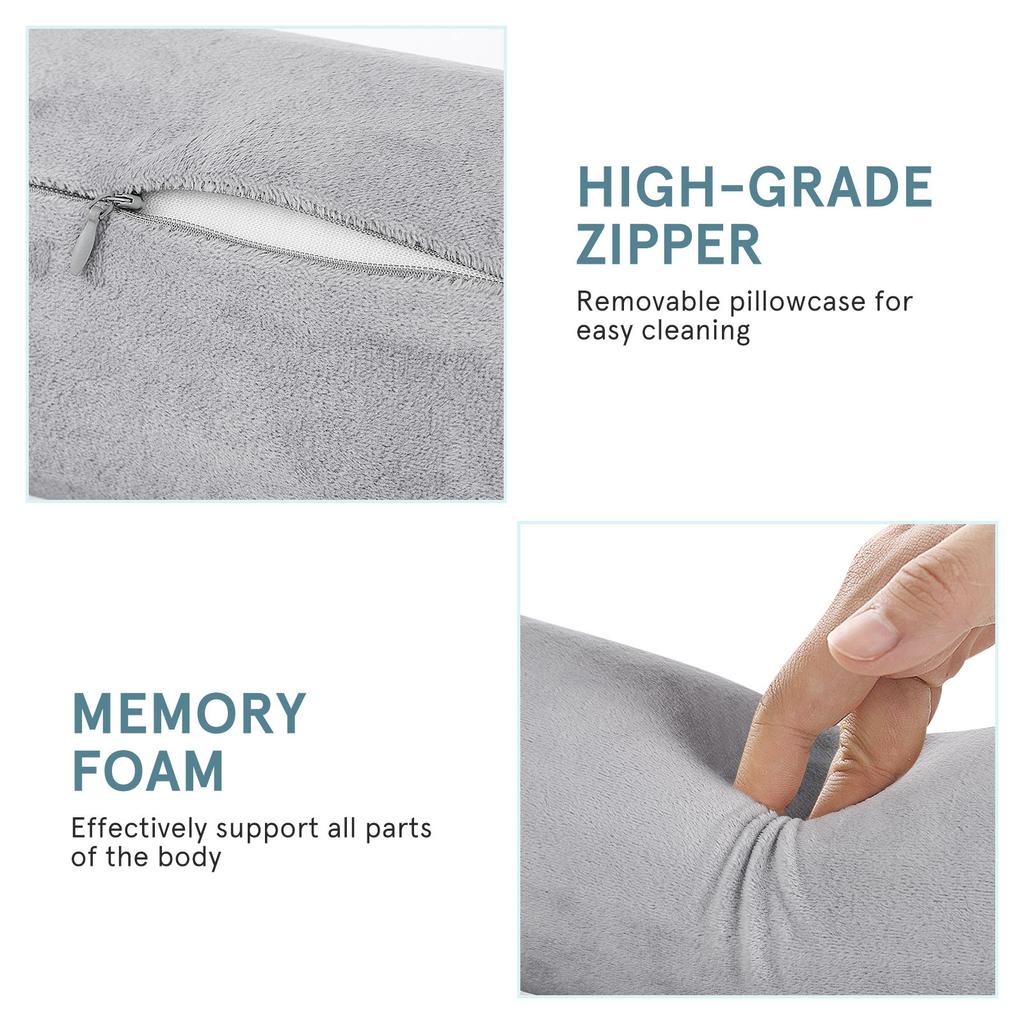 Memory Cotton Cervical Pillow Round Neck Support Spine Alignment Lumbar Roll Bolster Sleeping Headrest Comfort