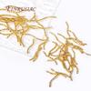 Handmade DIY Jewellery Findings Components 18K Gold Plated S Shape Curved Tube Brass Metal Twisted Tube Beads Connector