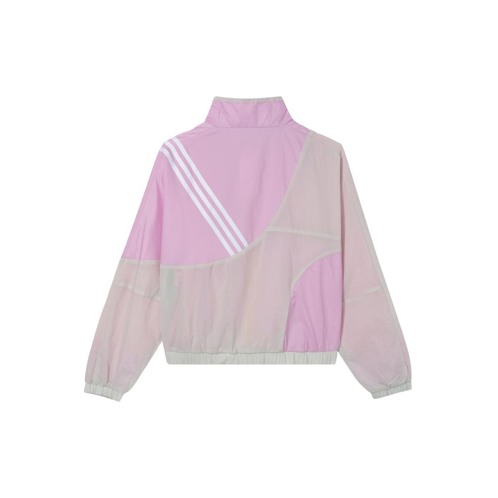 Adidas Neo Vintage Color Block Striped Sports Jacket Women Jacket Off-White Pink HF7328
