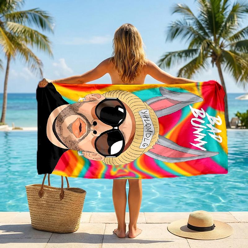 Serviette de plage mode Bbunny: Idéal pour les aventures estivales Doux, absorbant et à séchage rapide, convient pour la natation et le bain
