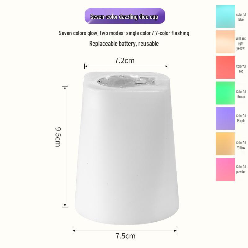 Seven-Color LED Dice Shaker Cup