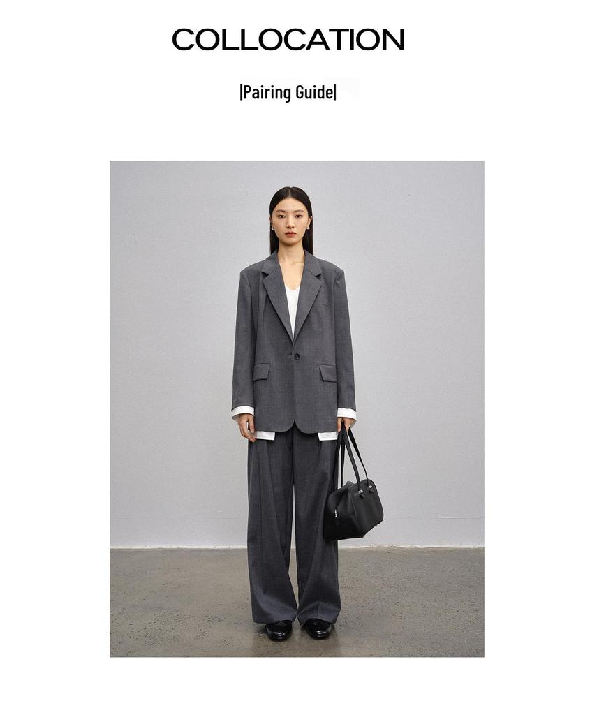 Women's Spring Style Long, Single-Button, Waist-Cinching Blazer: Simple, Fashionable, High-End Jacket