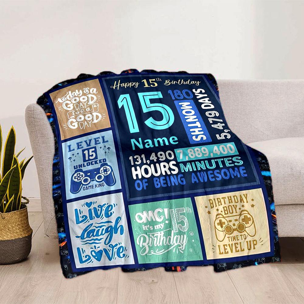 Birthday Celebration Customize Your Name Rv Blanket Soft Warm Lightweight Allseason Multipurpose Throw For Travel Camping Picnic Sofa Bed Living Room