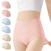 RONGUI Women's Cotton Disposable Underwear, Deep-Wearing Panties, Travel, Plus Sizes, Hospital Use, Elderly, 6-Pack (White)