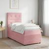 Box Spring Bed with Mattress and Headboard Pink 90 x 190 cm Velvet