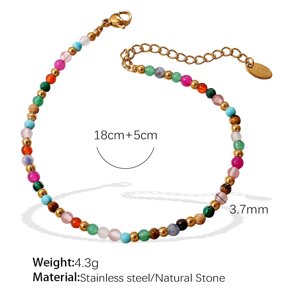 Красочное ретро-богемное ожерелье из натуральных камней в французском стиле