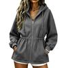 Women's Casual Long Sleeve Hooded Zip Up Sweatshirt for Everyday Wear
