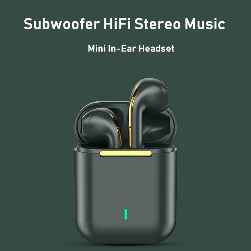 VAORLO Bezdrátová sluchátka J18 TWS HiFi Stereo Subwoofer Super Bass S mikrofonem HD Headset Sluchátka Noise Cancel Sluchátka pro iphone Xiaomi Huawei