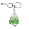 Beaded Key Holder Handmade Christmas Keychain, Xmas Tree Wreath Gift Box Bell Backpack Charm Santa Keyring, Hanging Decor for Party Favors