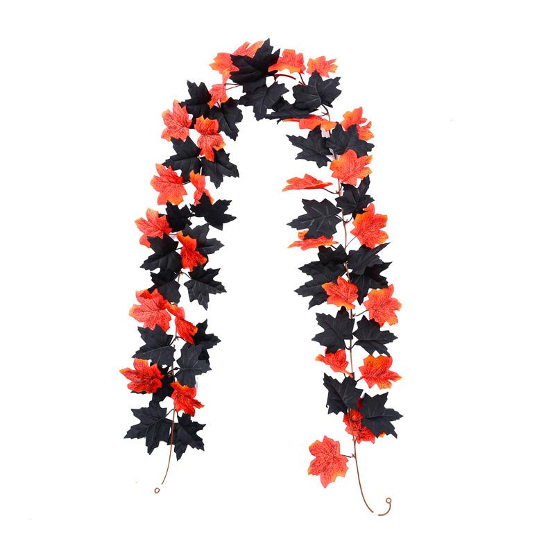 

1 шт., искусственные висячие осенние кленовые листья из ротанга, гирлянда, подвесное растение, декор на Хэллоуин, День Благодарения