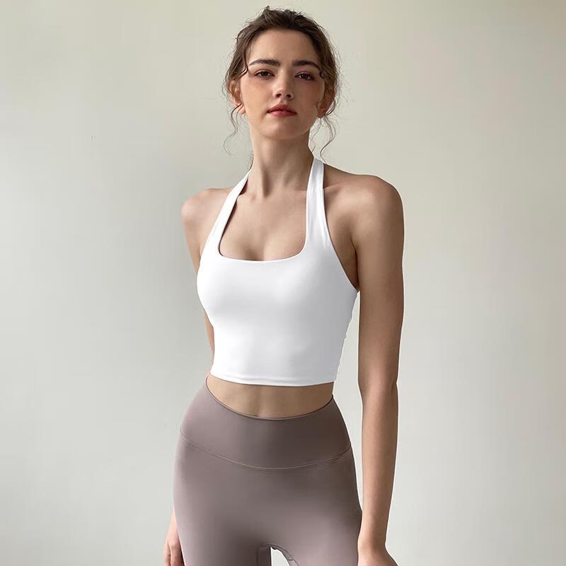 Женский спортивный бюстгальтер HANDUNYOU с бретельками на шее и вставками