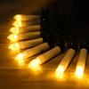 USB 20 LED Candle Lights Warm White Christmas Tree Decorations with Clips Plastic Flameless Tea Lights for Indoor Outdoor Holiday Use