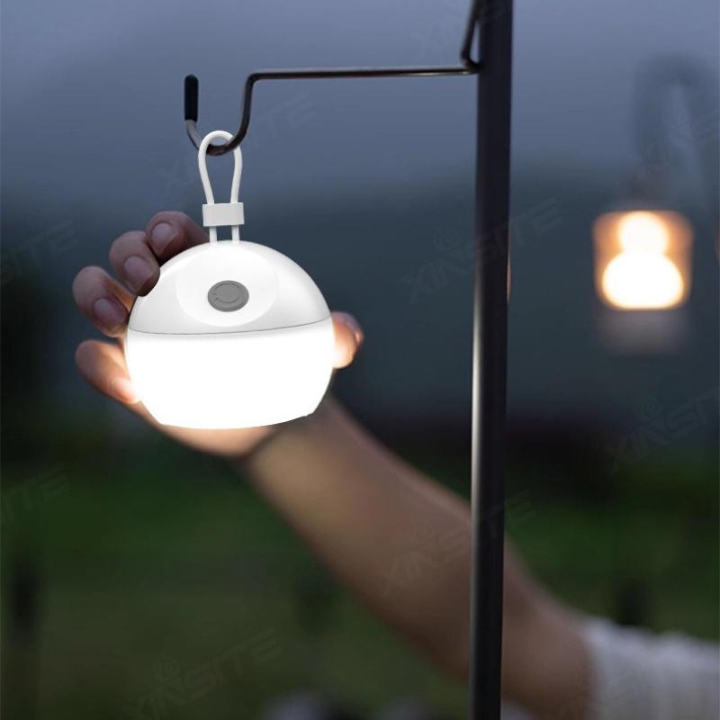Portable Rechargeable Camping Lantern 3 Modes Dimmable LED Tent Light with Hanging Hook for Outdoor Hiking Backpacking Patio