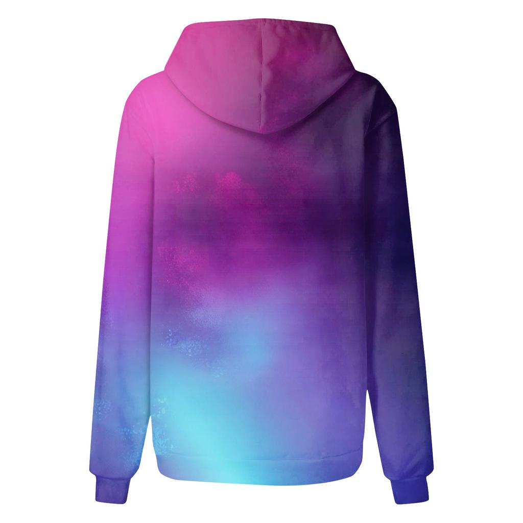 Women's Fashion Daily Versatile Casual Crewneck Sweatshirts Graphic Daily Long Sleeve Gradient Patchwork Printed Top Sweatshirts
