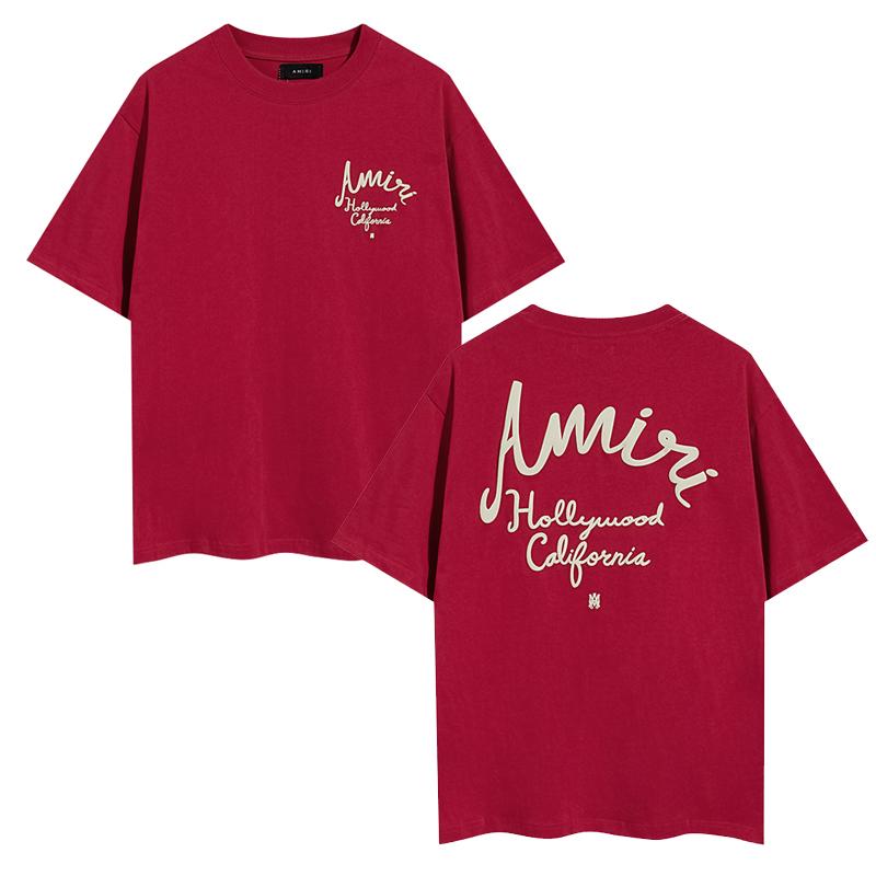 2066 Amiri 2025 Summer New Men's and Women's Loose High Quality Cotton Plus Size T-shirt Couple T-Shirt
