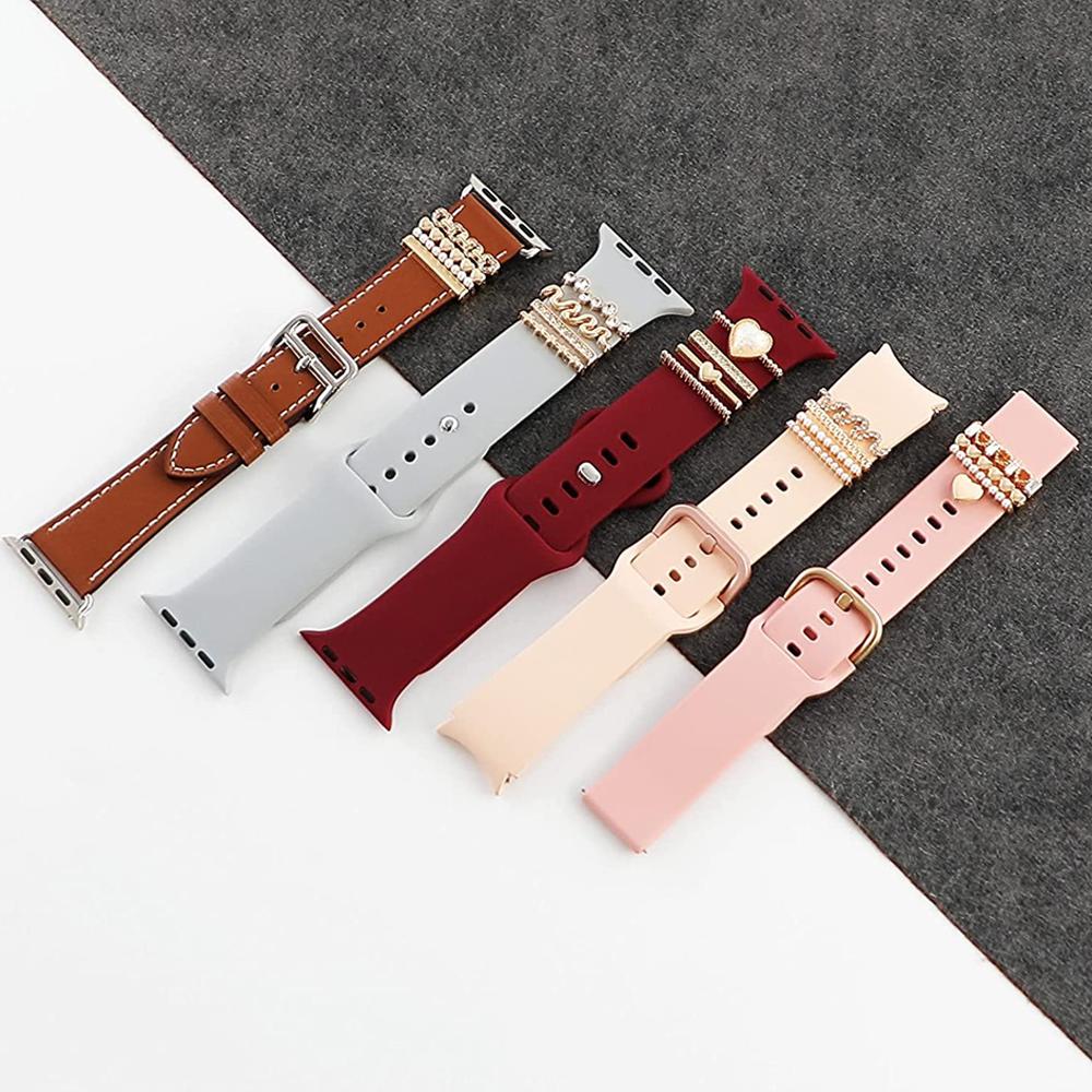 Decoration For Apple watch band series 8 7 6 5 4 se 9 Accessories Diamond Jewelry Charms for Samsung/Huawei watch fit 3 strap