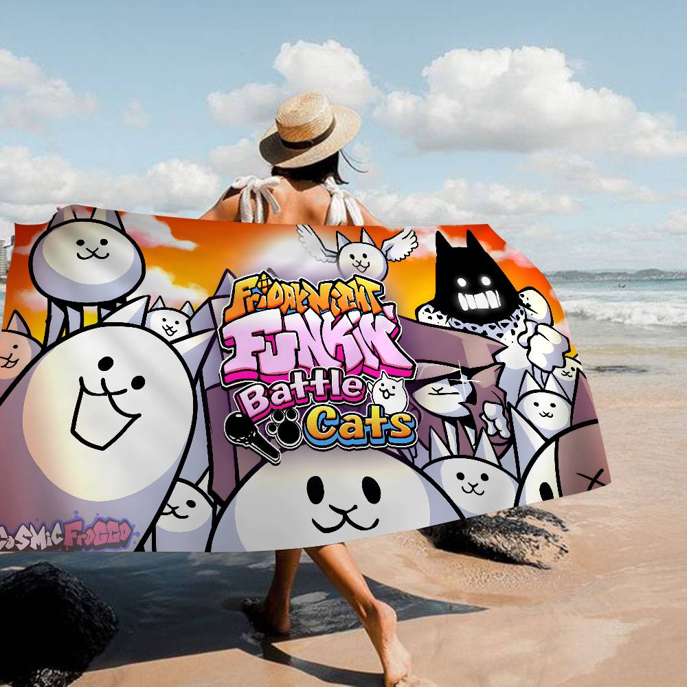 Battle Cats Anime Microfiber Beach Towel Absorbent Quick Dry Soft Yoga Swimming Resort Mountain Climbing Towel