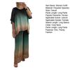 Summer Plus Size 2 Piece Sets for Women Crew Neck Short Sleeve Top Wide Leg Pants Set Casual Loose Lounge Outfits