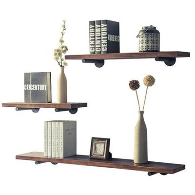 Prateleira de Tubo de Livro Suporte de Parede Decoração Suporte de Exibição Casa Industrial Ferro Organizador de Escritório Enfeites Retro Montado na Parede