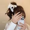Large white plush dog clip cartoon bangs, side clip trendy toy doll machine store, soft and cute doll