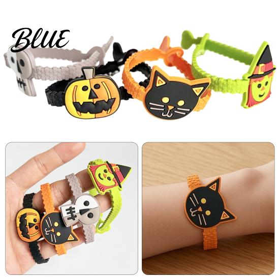 Cute Cartoon Wristbands 8 Pcs Halloween Bracelets Adjustable Soft PVC Wrist Straps for Kids Adults Party Favors Pumpkin Witch Trick or Treat