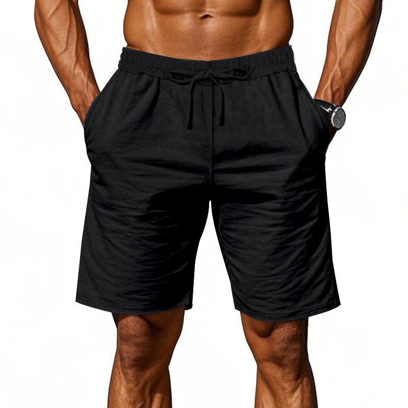 Men's Casual Shorts Cotton Elastic Waist Shorts Drawstring Summer Lightweight Shorts for Men Linen Casual Beach Vacation Yoga Golf Shorts with Pockets