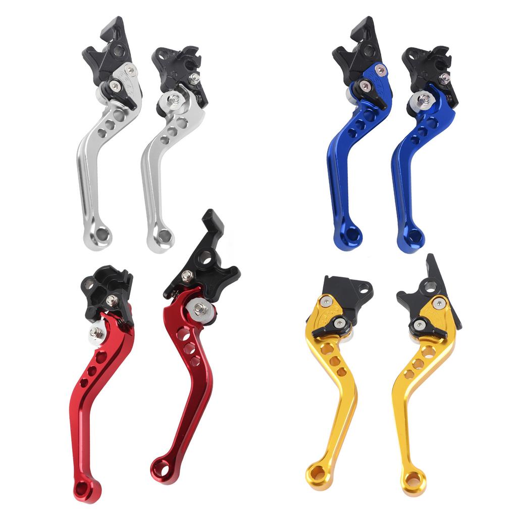 New 2Pcs Motorcycle Clutch Brake Handle Drum Lever Modified Horn Adjustable Hand Lever Motorcycle Accessories Aluminum Alloy