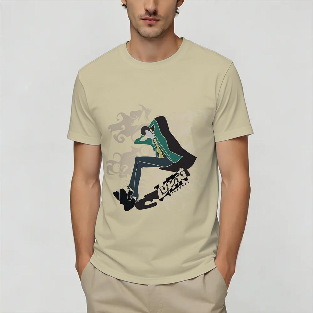 T-shirt Lupin Mixte 100% Coton T-shirt Mode Col Rond T-shirt Manches Courtes Hauts Imprimé Graphique