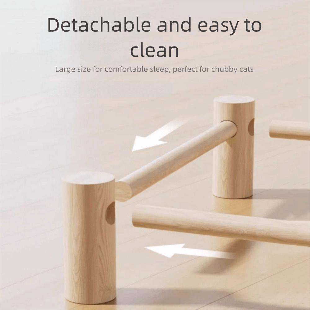 Portable Swing Bed Wooden Frame Cooling Bed Pet House Elevated Bed  Indoor Use
