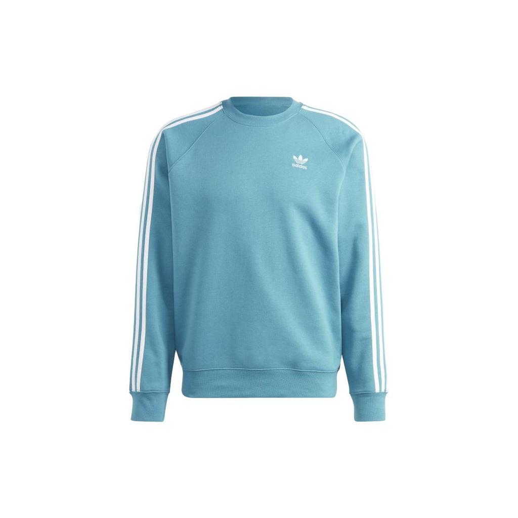 Adidas Originals Trefoil Three-Stripe Colorblock Logo Crew Neck Sweatshirt Men Tops Blue II5762