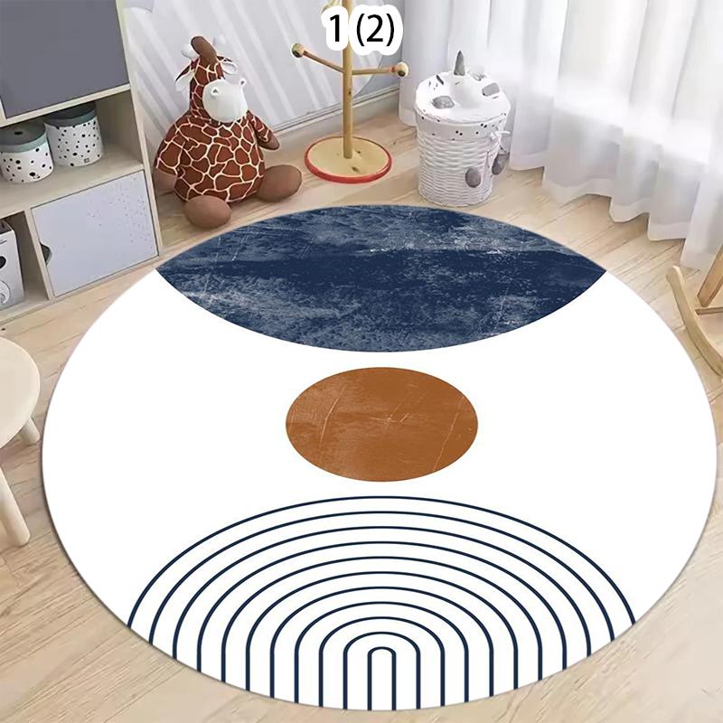 

Modern Abstract Arch Round Area Rug Geometric Line Circle Print Non-Slip Carpet for Living Room Bedroom Stylish Home Decoration 80cm x 80cm