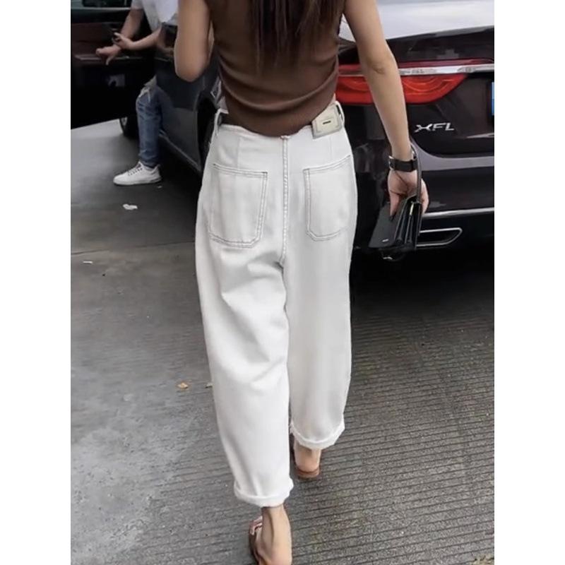 High-waisted Jeans for Women In Spring and Autumn New Large Size Fat Mm Carrot Pants Cropped Pants Slimming Daddy Harem Pants