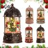 Decorative Snow Ball Christmas Lantern, Lighted Lantern with Music Swirling Glitter, Animated for USB /Battery Operated Holiday Home Decoration