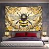 Vintage Bee and Floral Art Design Pattern Wall Hanging Tapestry Decorative Tapestry Home Decor for Bedroom and Living Room