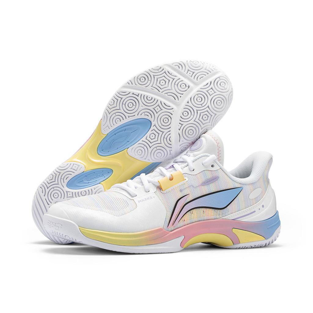 New LiNing Cushioning Rebound Support Low Top Badminton Shoes Unisex Standard White AYTV013-1