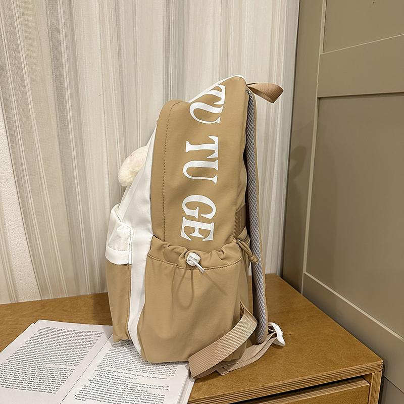 Letter Printed Backpack Women's Lightweight Schoolbag for Primary School Students Large Capacity Campus Backpack