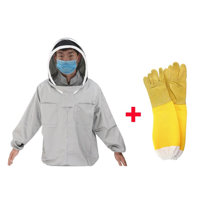 Beekeeping Suit Jacket Veil Set Anti-bee Clothing Fabric Beekeeper Clothing Apiculture Protective Bee Gloves Free Shipping